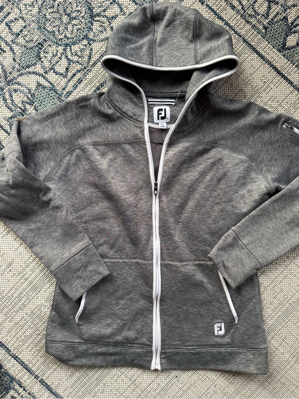 FootJoy Hoodie Womens M Gray Full Zip Fleece Golf
